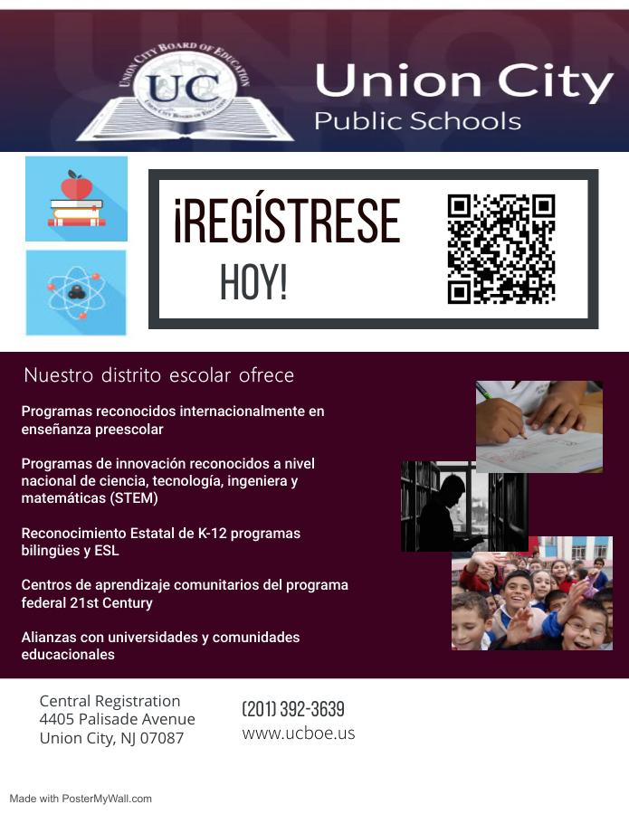 Register Today For The 2022-2023 School Year-Union City, New Jersey-Spanish