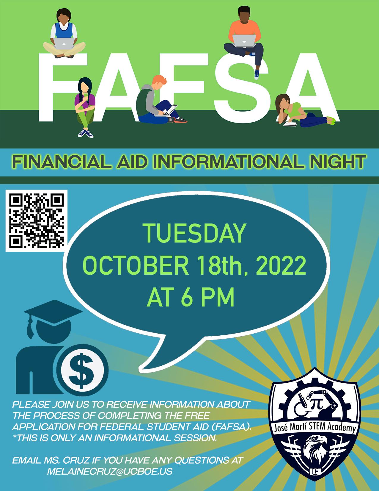 FAFSA Financial Aid Informational Night at the José Martí Freshman Academy