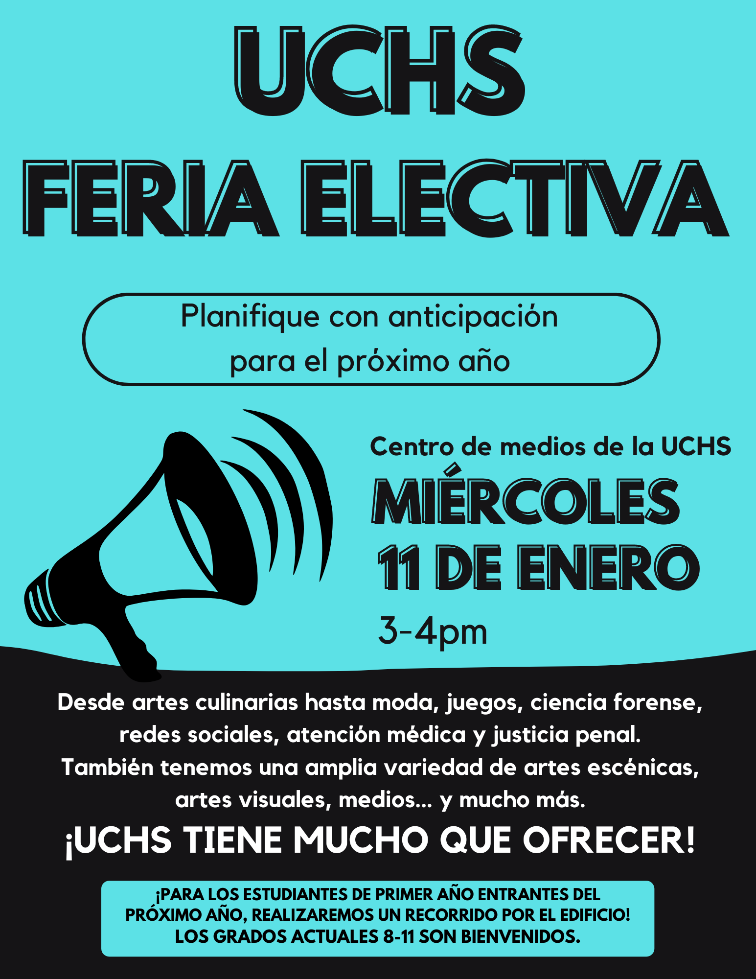 Union City High School Elective Fair-Reminder-Spanish
