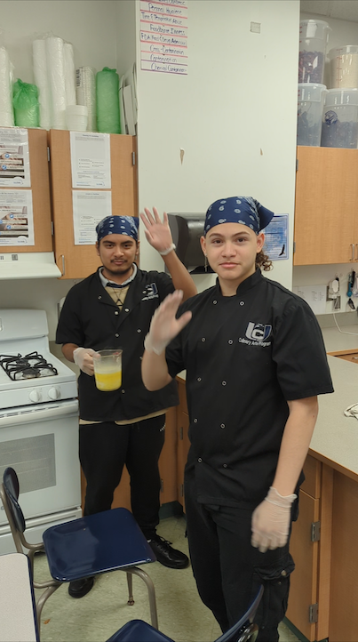 Union City High School Culinary Arts Students preparing a 3 Course Meal at the Union City Shelter