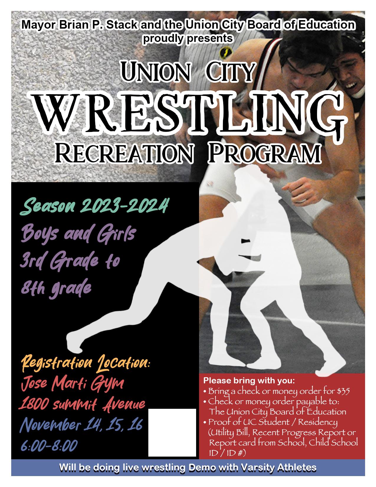 Union City Wrestling Recreation Program Flyer